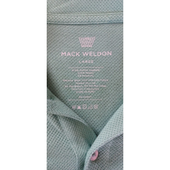 Mack Weldon Micro Mesh Green Pocket Polo Short Sleeve Men’s Size L Large - Picture 3 of 5